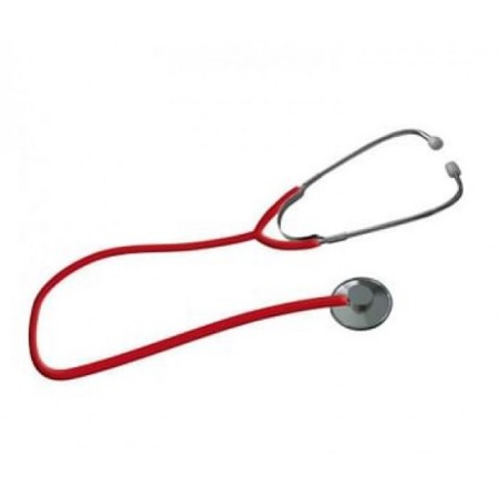 Intermed Fonendoscopio Per Adulto In Alluminio Testa Piatta Diametro 47 Mm Singolo Tubo Lunghezza 60 Cm Colore Rosso