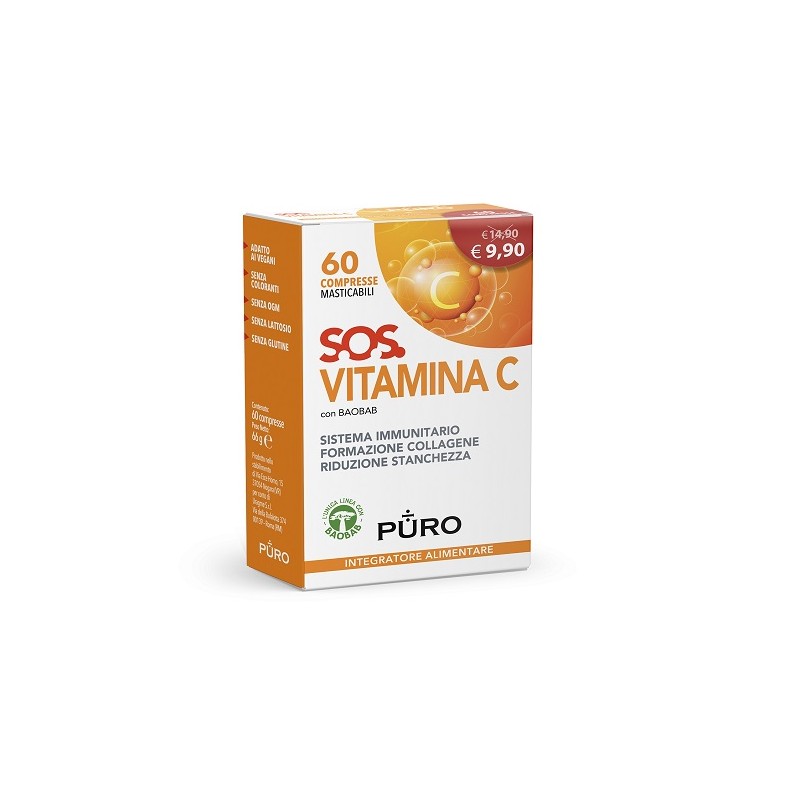 Uragme Puro Sos Vitamina C 60 Compresse Masticabili