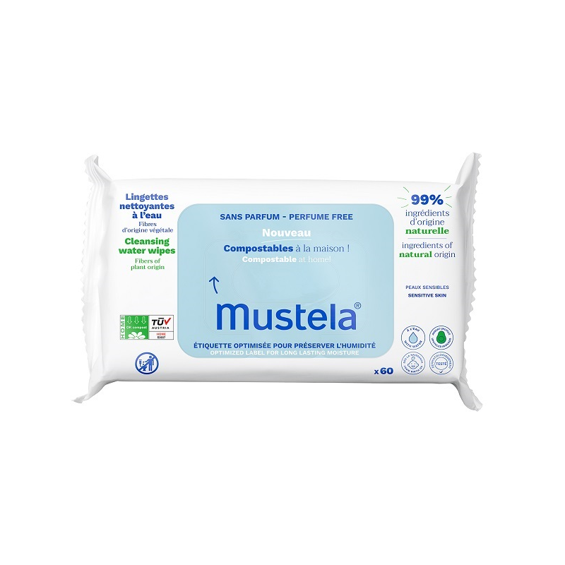 Lab. Expanscience Italia Mustela Salviette Acqua Compostabili 60 Pezzi