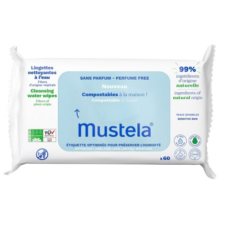 Lab. Expanscience Italia Mustela Salviette Acqua Compostabili 60 Pezzi