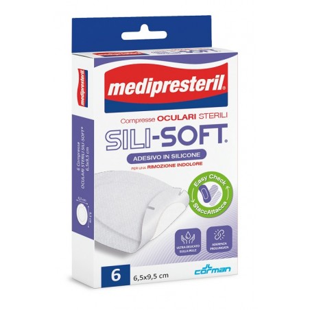 Corman Medipresteril Compressa Oculare Adesive White Silicon 6 Pezzi