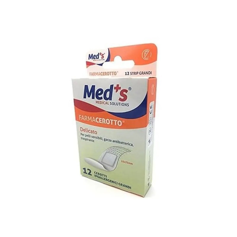 Farmac-zabban Cerotto Meds Strip Delicato Tessuto Non Tessuto 12 Pezzi