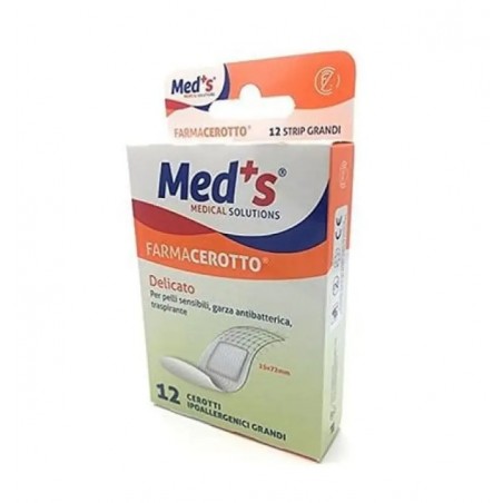 Farmac-zabban Cerotto Meds Strip Delicato Tessuto Non Tessuto 12 Pezzi