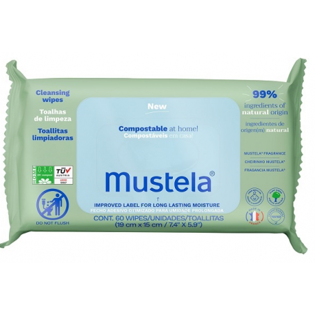 Lab. Expanscience Italia Mustela Salviette Compostabili 60 Pezzi