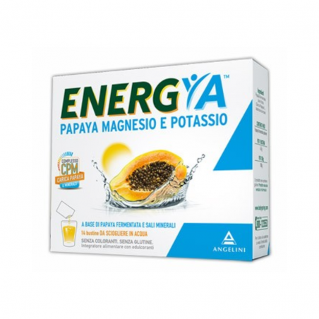 14 bustine di Papaya Magnesio Potassio energetico di Angelini Energya