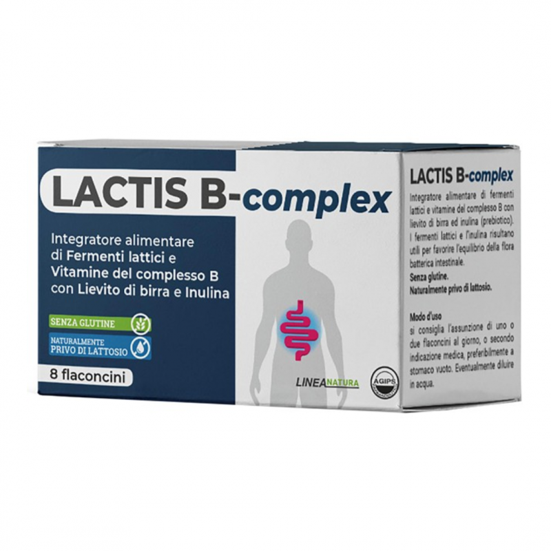 8 flaconcini di Lactis B-complex fermenti lattici di Agips Farmaceutici