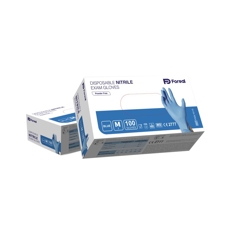 Fosun Trading Lim. Guanto Nitrile Blu Foreal Senza Polvere M 100 Pezzi