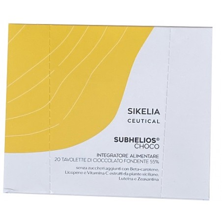 Sikelia Ceutical Subhelios Choco 20 Barrette Di Cioccolato Fondente 55% Da 7 G