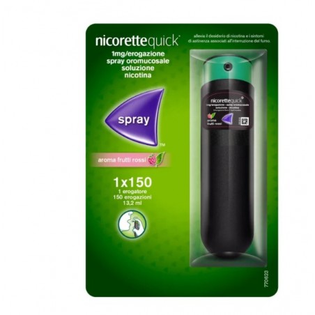 Nicorettequick 1 Mg/erogazione, Spray Oromucosale, Soluzione, Aroma Frutti Rossi Nicotina