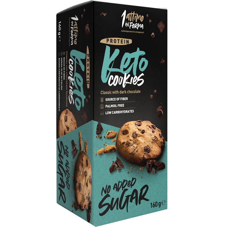 Un Attimo In Forma Keto Cookies Classic Dark Chocolate 160 G