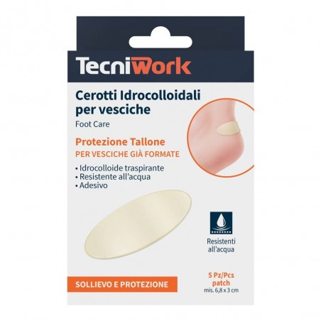 Tecniwork Cerotti Idrocolloidali Per Vesciche protezione tallone 5 Pezzi