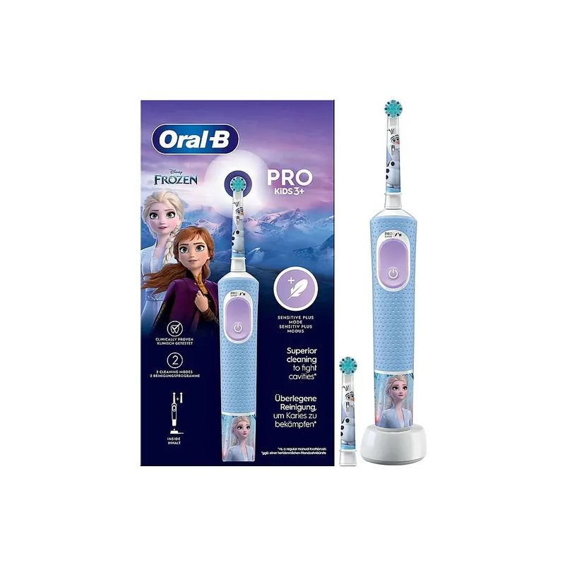 2 pezzi di OralB Pro Kids Spazzolino Elettrico Frozen + 1 testina