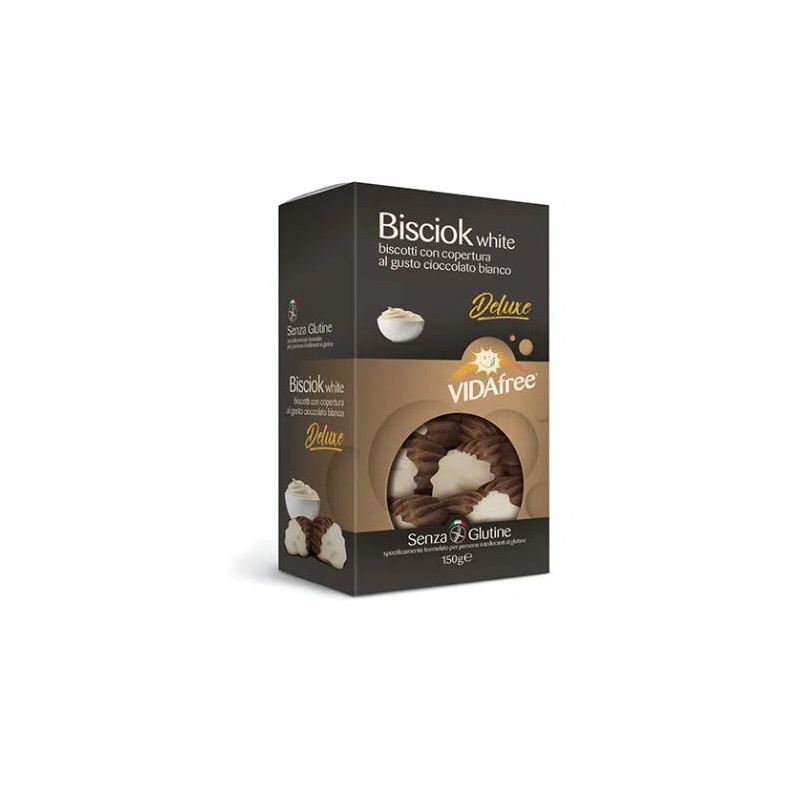 Unifarmed Bisciok White Al Cioccolato Bianco Vidafree Biscotti Senza Glutine 150 G