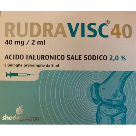 Shedir Pharma Siringa Intra-articolare Rudravisc 40 Hc Acido Ialuronico Sale Sodico 40 Mg 2 Ml 3 Pezzi