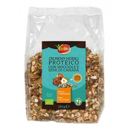 Biotobio Vivibio Crunchy Proteico Con Nocciole E Semi Di Canapa 250 G