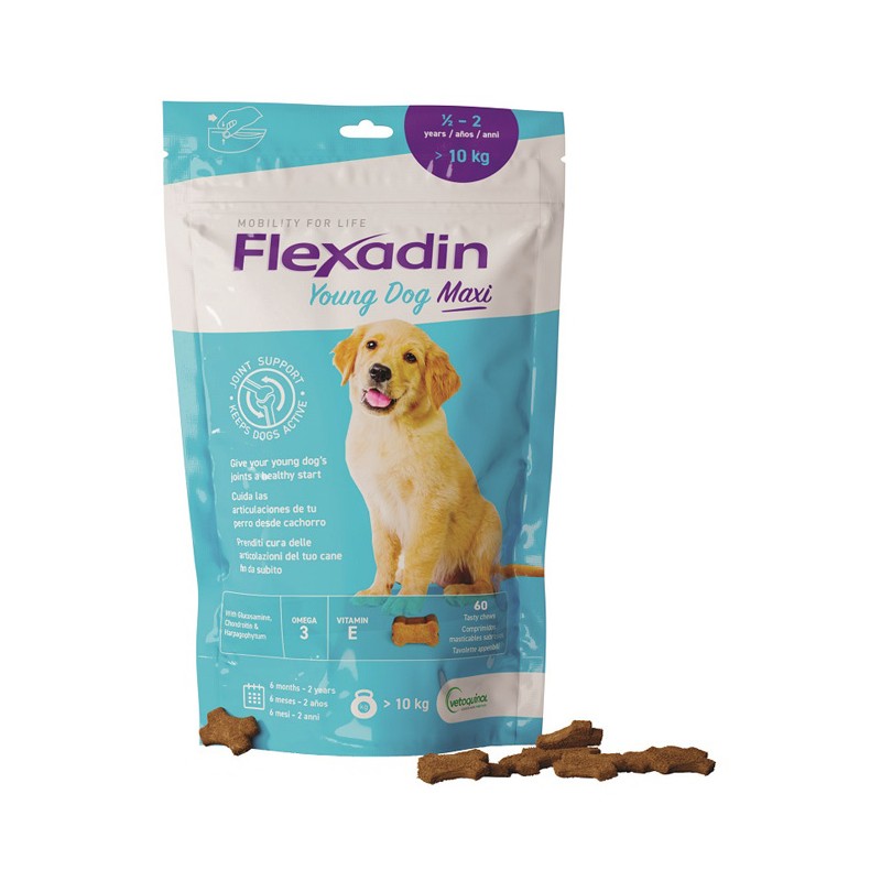 Vetoquinol Flexadin Young Dog Maxi 60 Tavolette Appetibili