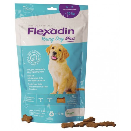 Vetoquinol Flexadin Young Dog Maxi 60 Tavolette Appetibili