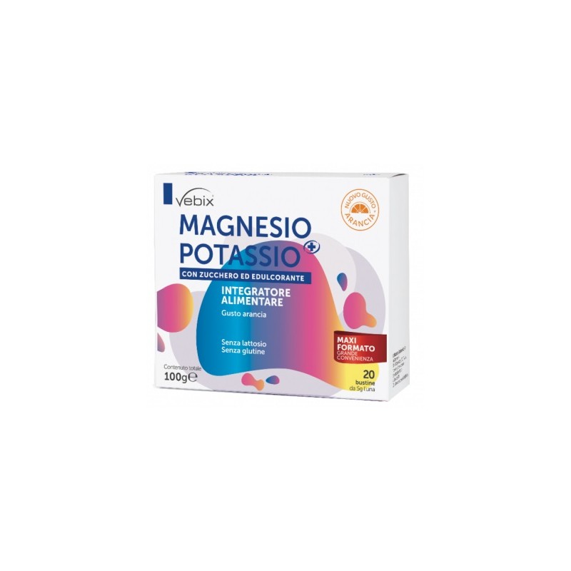 Vebi Istituto Biochimico Vebix Magnesio Potassio + Con Zucchero Ed Edulcorante 20 Buste 5 G