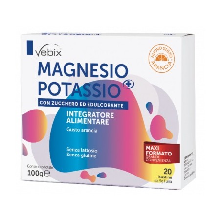 Vebi Istituto Biochimico Vebix Magnesio Potassio + Con Zucchero Ed Edulcorante 20 Buste 5 G