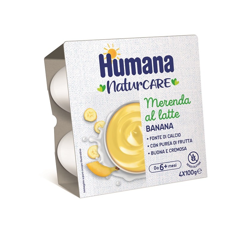 Humana Merenda Latte Banana 4 Pezzi Da 100 G