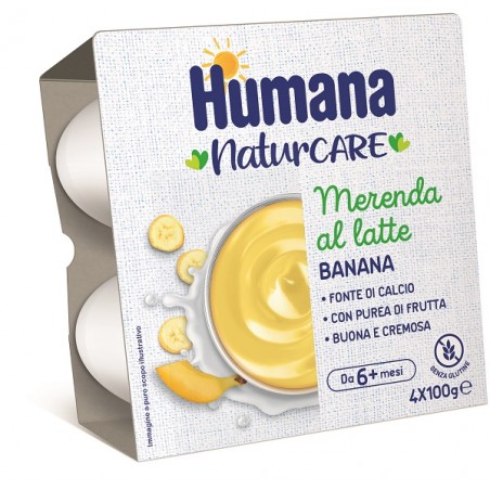 Humana Merenda Latte Banana 4 Pezzi Da 100 G