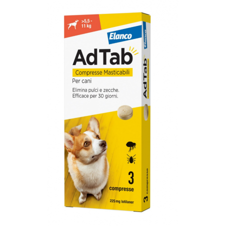 Adtab Compresse Masticabili Per Cani 5,5 kg a 11 kg 3 compresse