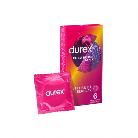 6 pezzi di Durex Pleasure Max Vestibilità Regular