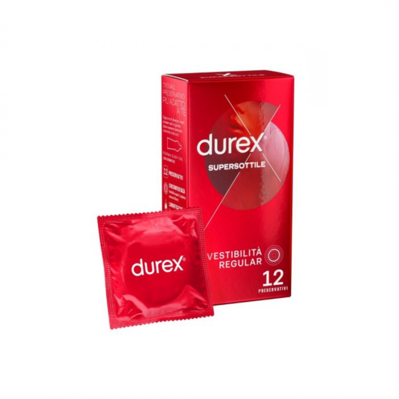 12 pezzi di Durex Super Sottile vestibilità regular