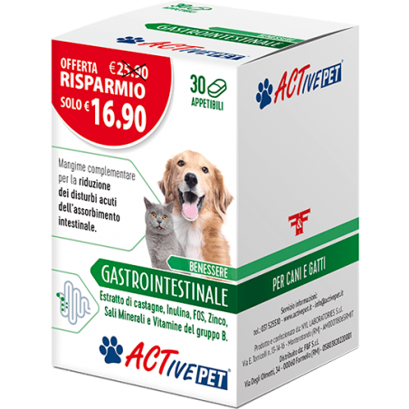 Active Pet Benessere Gastrointestinale 30 Compresse Appetibili