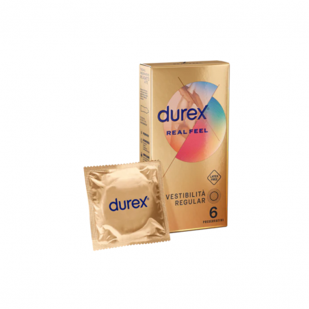 6 pezzi di Durex Real Feel Vestibilità Regular