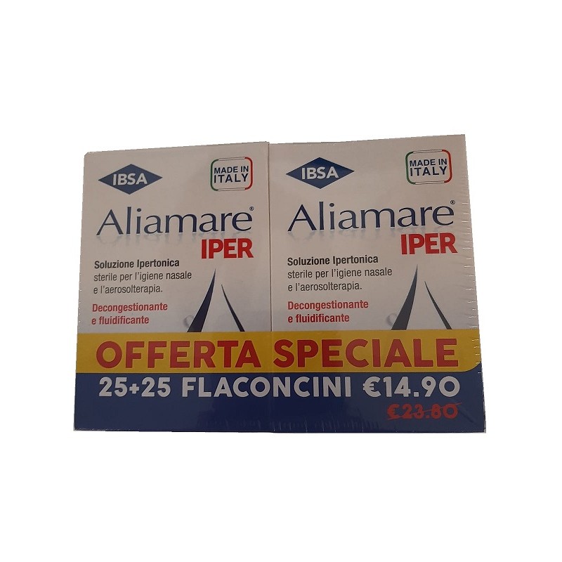 Ibsa Farmaceutici Aliamare Iper 25 + 25 Flaconcini 5 Ml Bipacco Soluzione Ipertonica