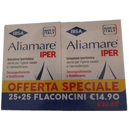 Ibsa Farmaceutici Aliamare Iper 25 + 25 Flaconcini 5 Ml Bipacco Soluzione Ipertonica