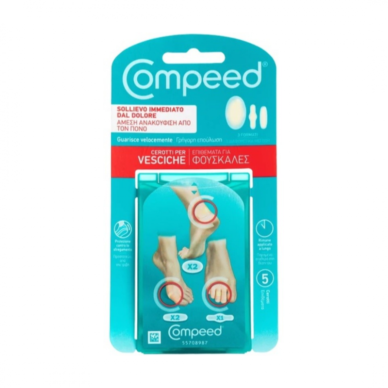 5 pezzi di Cerotti per Vesciche Pack Misto da Compeed