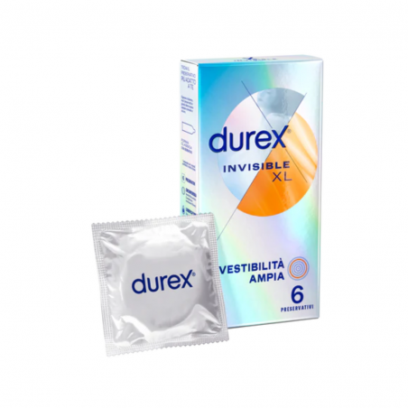 6 pezzi di Durex Invisible XL Vestibilità Ampia