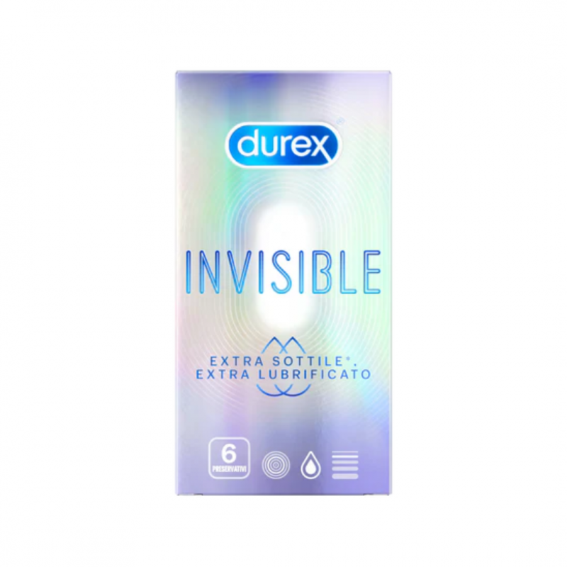 6 pezzi di Durex Invisible Extra Lubrificato Vestibilità Regular