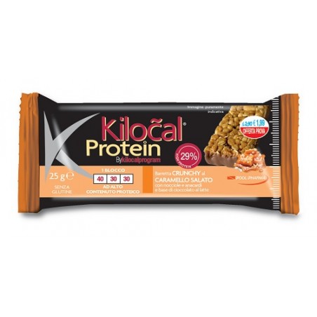 Pool Pharma Kilocal Protein Barretta Cioccolato Latte Caramello Salato 25 G