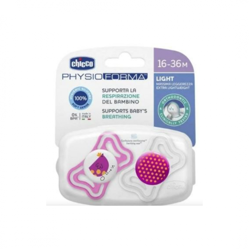 2 pezzi di Succhietti Light in Silicone Rosa 16-36 Mesi da Chicco