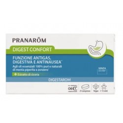 Confezione di Pranarom Digest confort integratore per digestione e nausea 21 Compresse