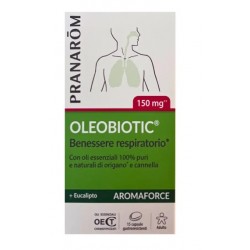 Confezione di Pranarom Oleobiotic per benessere respiratorio 15 capsule