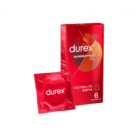 6 pezzi di Supersottile XL Vestibilità Ampia da Durex