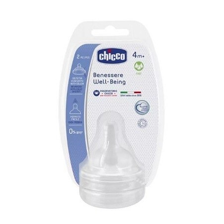 Chicco Tettarella Well Being 4 Mesi+ Fast Silicone 2 Pezzi