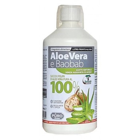 Uragme Puro Aloe Vera Succo E Polpa 100% + Baobab 1 Litro