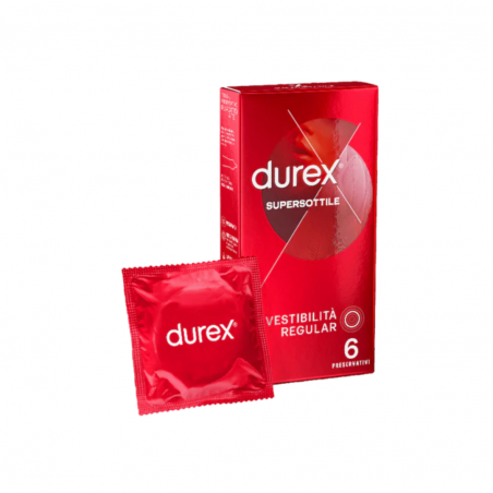 6 pezzi di Durex Supersottile Vestibilità Regular