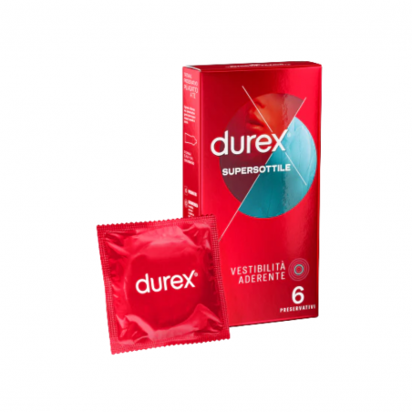 6 pezzi di Durex Supersottile Vestibilità Aderente