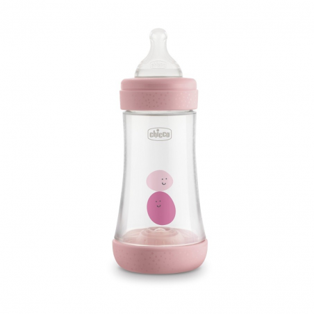 240ml di Biberon Perfect 5 Girl in Silicone Rosa da Chicco