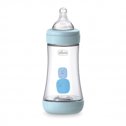 240ml di Biberon Perfect 5 Boy in Silicone Azzurro da Chicco