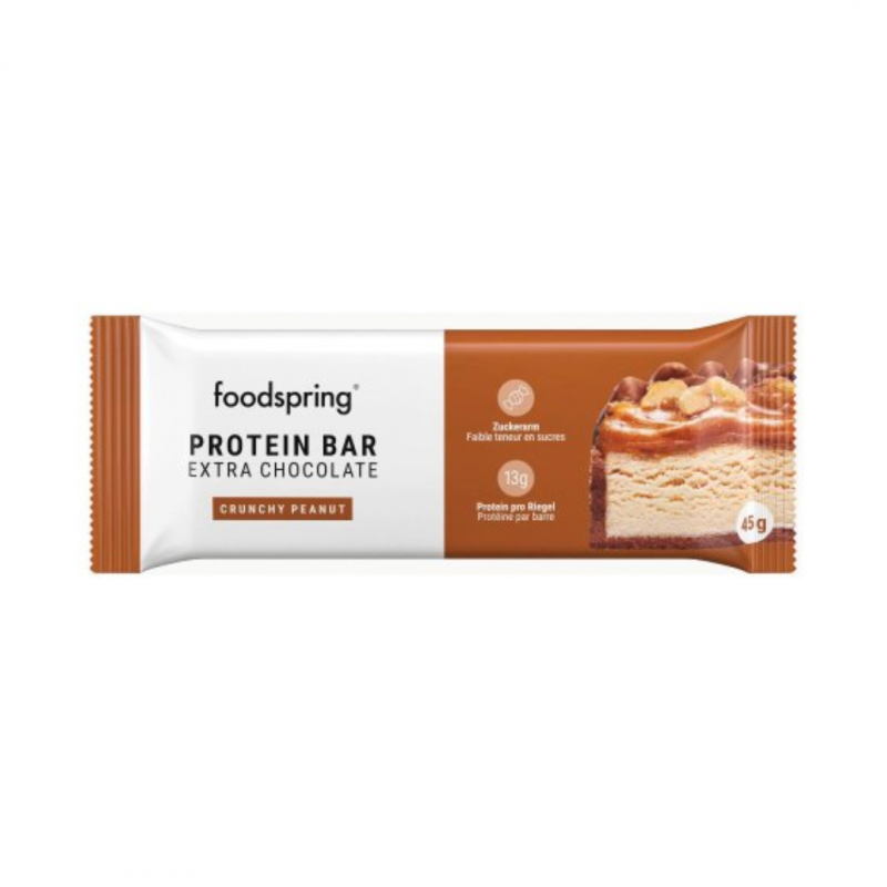 45g Gusto Arachidi Croccanti Protein Bar Extra Chocolate da Foodspring