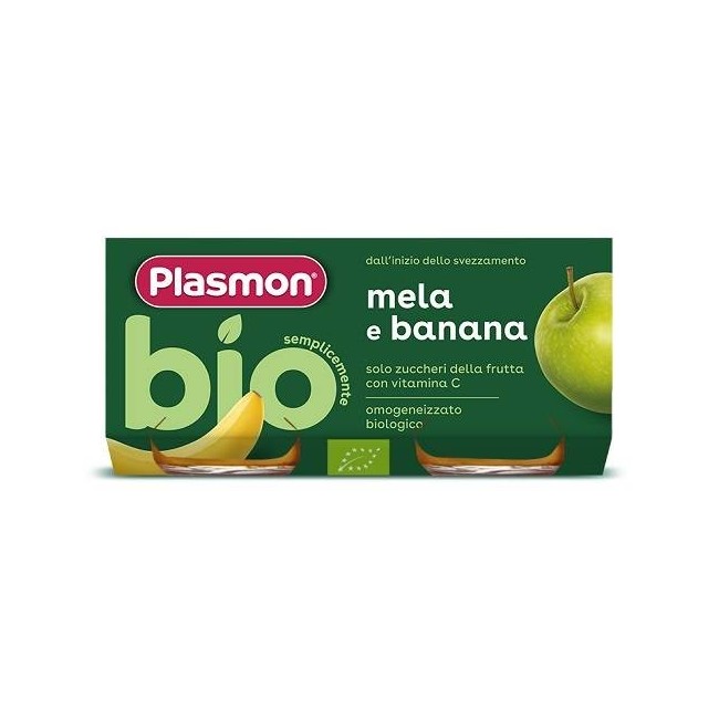 Plasmon Omogeneizzato Bio Banana Mela 2 Vasetti X 80 G