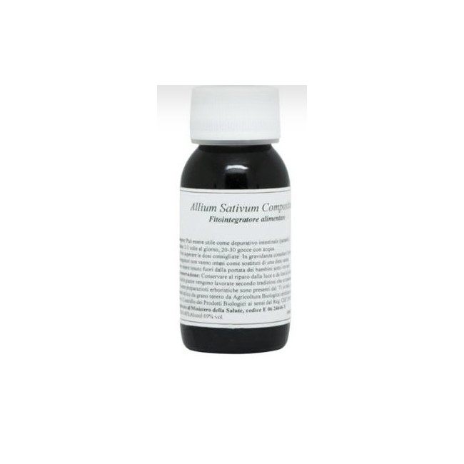 Flacone da 60 ml di gocce di Allium Sativum Compositum di Lvs