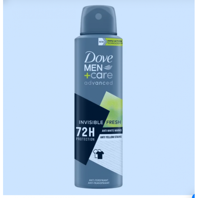 Unilever Dove Men Care Advanced Care Invisible Fresh Spray 150 Ml